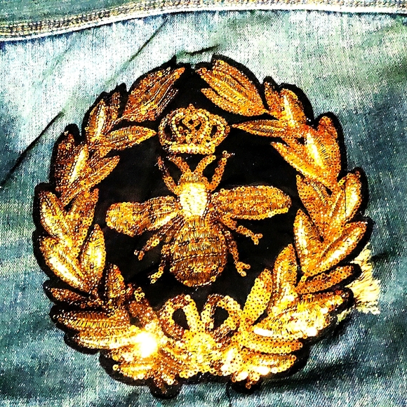 NEW Queen Bee Limited Edt Endangered Species Distressed Denim Jacket! 2XL Unisex - Picture 6 of 14